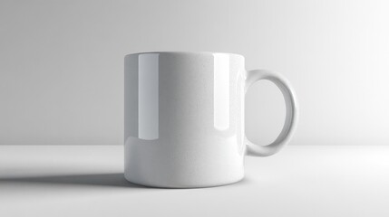 Obraz premium A clean, smooth ceramic coffee mug filled with espresso shot centered on white