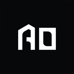 Professional elegant latest artistic letter AO OA logo icon black and white color