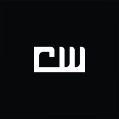 Professional elegant latest artistic letter CW WC logo icon black and white color