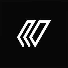 Professional elegant latest artistic letter KO OK logo icon black and white color