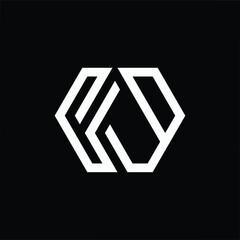 Professional elegant latest artistic letter KO OK logo icon black and white color