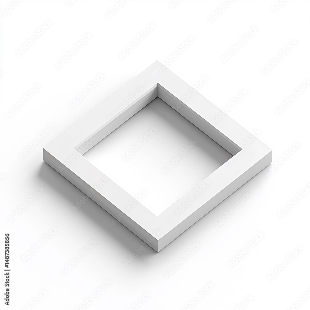 Poster minimalist white square frame isolated on a clean background offering copy space