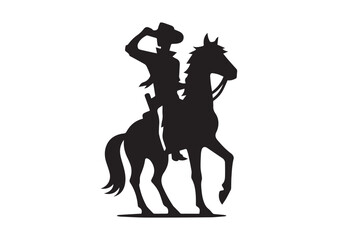 A Cowboy Silhouette Vector