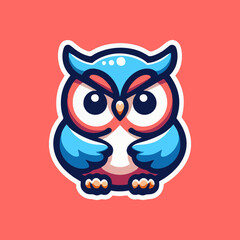 Mascot Owl Bird Vector Illustration Design for Character Logo Clipart Funny Animal Art Emblem Badge Modern Adorable Creative Wildlife Cartoon Graphic Print Template Digital Background