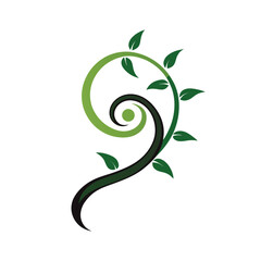Naklejka premium Elegant vector illustration of a green vine with leaves suitable for branding and design concepts