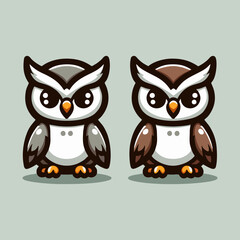 Cute Owl Mascot Character Vector Logo Illustration for Animal Clipart Emblem Wildlife Badge Funny Adorable Symbol Modern Creative Graphic Art Decorative Print Digital Template T Shirt