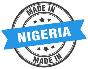 Made in Nigeria round sign. Made in Nigeria stamp.