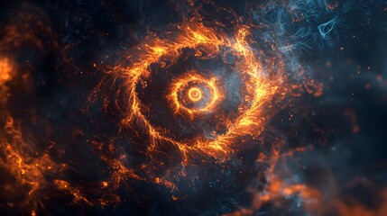 93. Static smoke trail shaped into a spiral loop