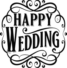 Happy Wedding (Ornamental Border)
