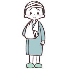 全身怪我をしている人のイラスト