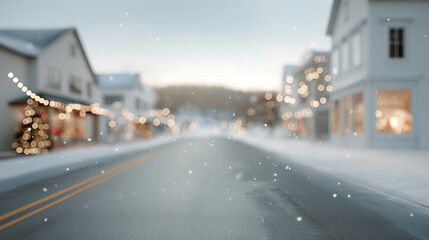serene christmas scene in usa featuring softly glowing lights and gentle blur effect