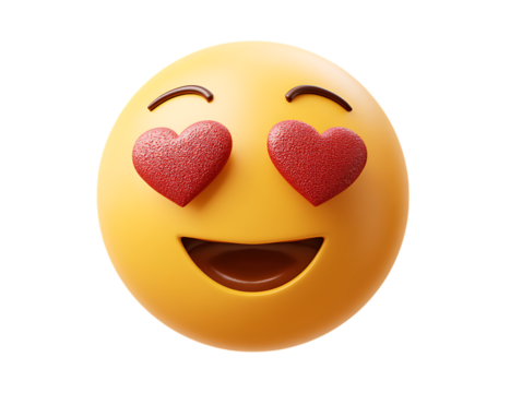Cute Heart Eyes Emoji with Vibrant Love Expression