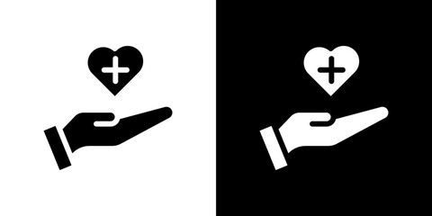 Health insurance icon in solid flat trendy design style.
