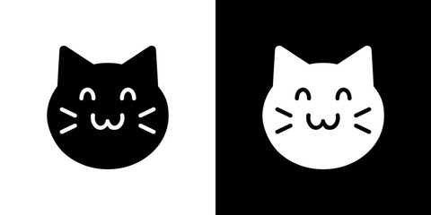 Cat icon in solid flat trendy design style. © Pop