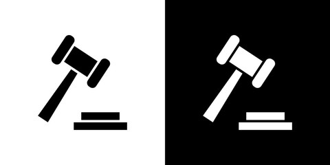 Auction icon in solid flat trendy design style.