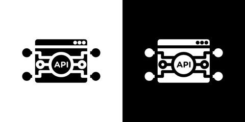 API icon in solid flat trendy design style.