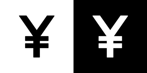 Yen icon in solid flat trendy design style.