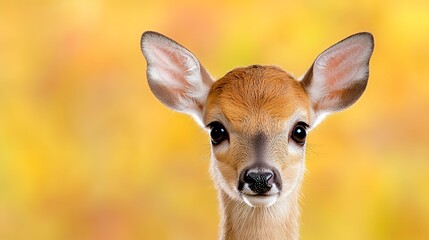 Deer Fawn Portrait Autumn Background