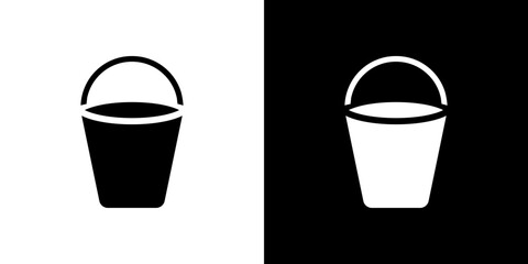 Water bucket icon in solid flat trendy design style.