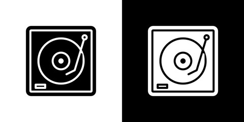 Turntable icon in solid flat trendy design style.