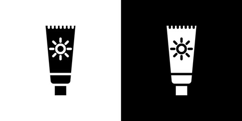 Sunscreen icon in solid flat trendy design style.