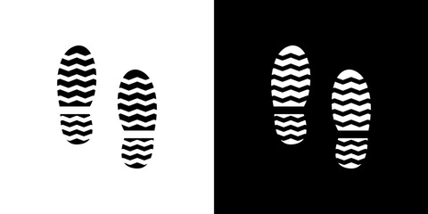 Shoe print icon in solid flat trendy design style.