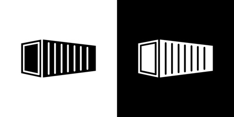 Shipping Container icon in solid flat trendy design style.