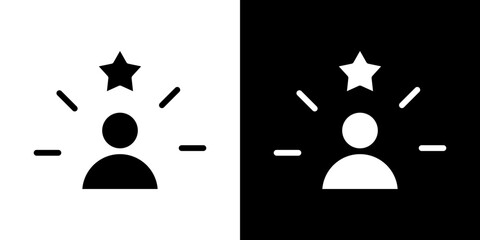 Self confidence icon in solid flat trendy design style.