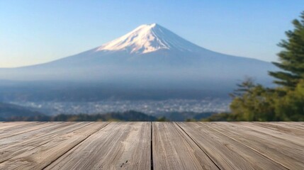 The harmonious blend of rustic elements and stunning scenery creates a peaceful atmosphere.