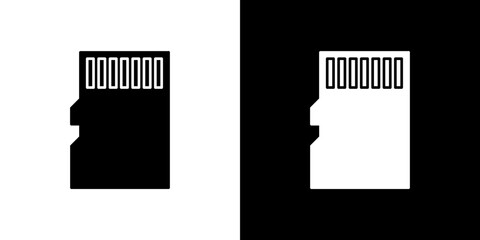 Sd card icon in solid flat trendy design style.