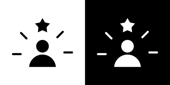 Self confidence icon in solid flat trendy design style.