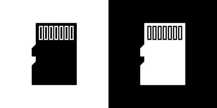 Sd card icon in solid flat trendy design style.