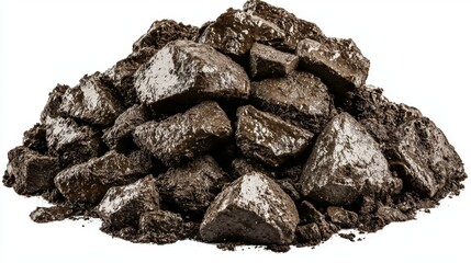 A side view of a set of rocks showcasing a muddy texture.