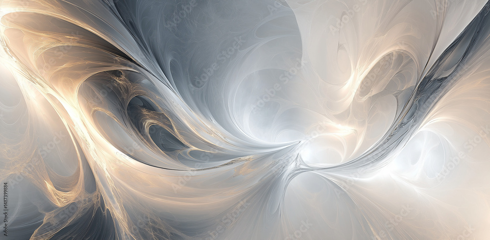Poster a grayscale background with swirling lines and organic shapes, evoking the fluidity of liquid light 