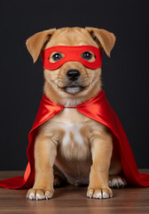 Adorable puppy in superhero costume (1)