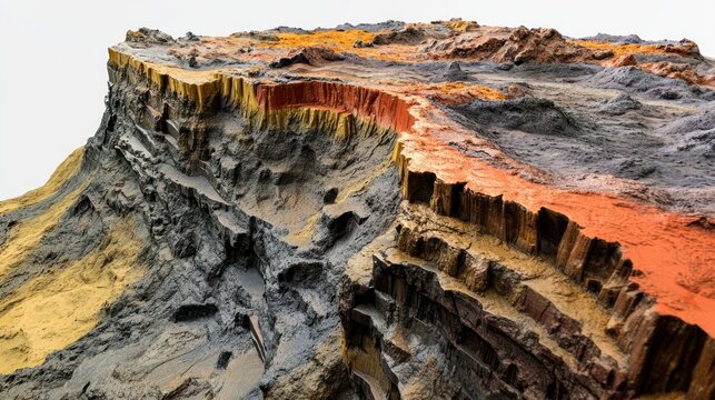 Abstract Cliffside: A Multi-Colored Geological Formation