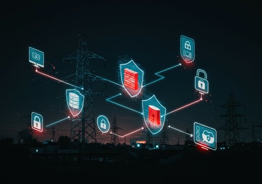 Securing the Power Grid A Digital Fortress Against Cyber Threats. Protecting essential infrastructure with advanced cybersecurity measures.