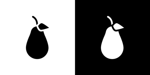 Pear icon in solid flat trendy design style.