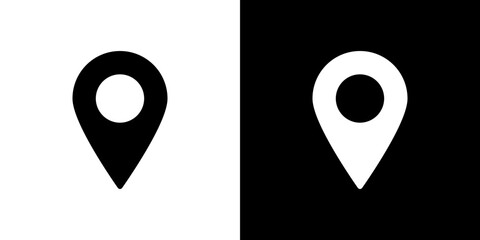 Navigation pin icon in solid flat trendy design style.