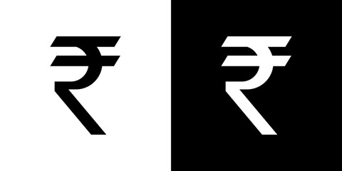 Indian rupee icon in solid flat trendy design style.