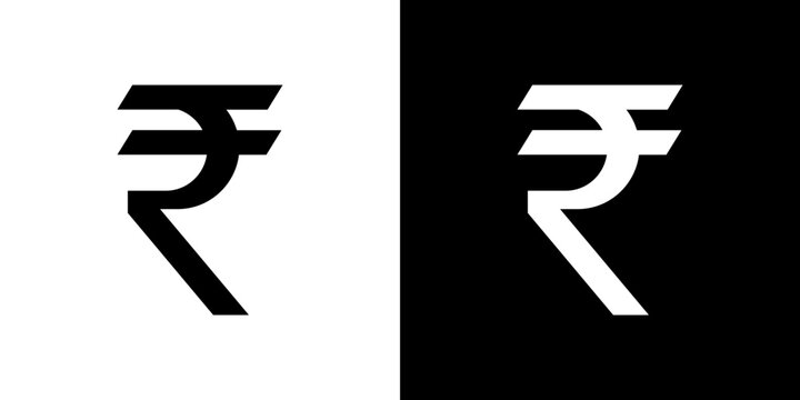 Indian rupee icon in solid flat trendy design style.