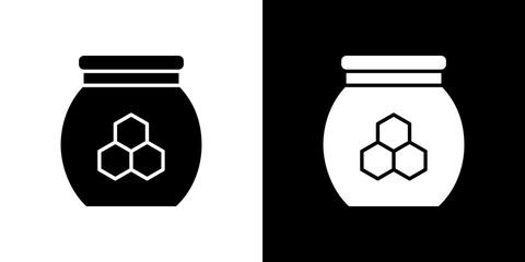 Honey pot icon in solid flat trendy design style.