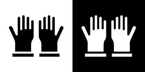 Fototapeta premium Glove icon in solid flat trendy design style.