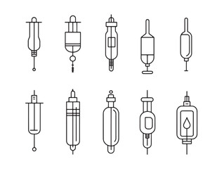 iv drip line art simple medical illustration