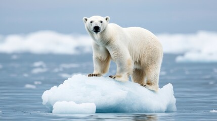 Fototapeta premium Majestic Polar Bear on Ice Floe in Arctic