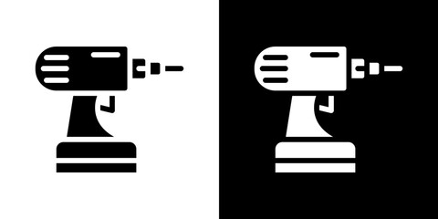 Drill icon in solid flat trendy design style.