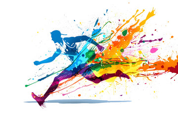 Colorful runner, abstract sports design