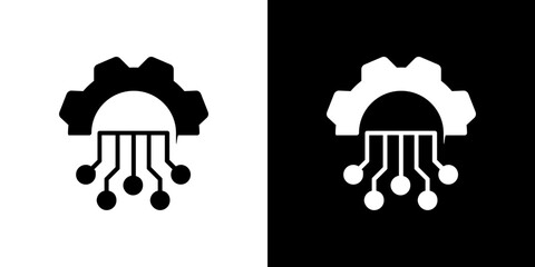 Digital transformation icon in solid flat trendy design style.