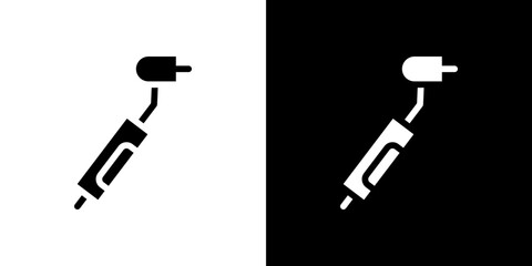 Dental drill icon in solid flat trendy design style.