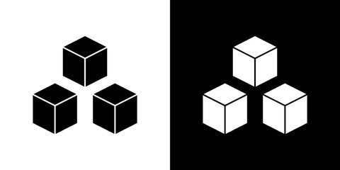 Cubes icon in solid flat trendy design style.